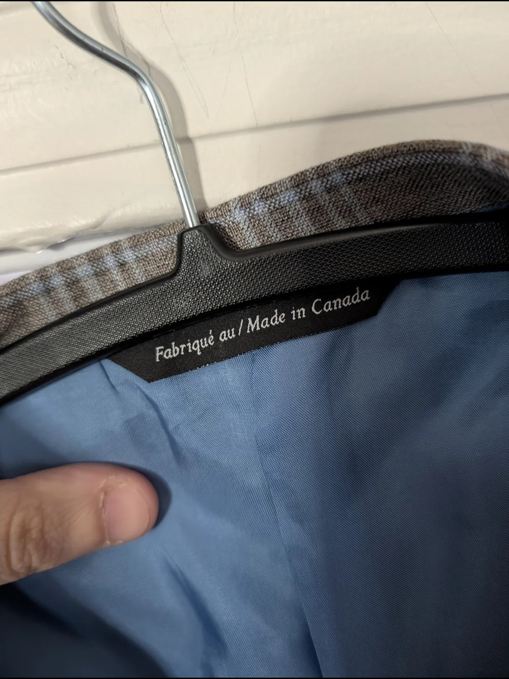 COPPLEY Tessilstrona Silk & Wool Gray/Blue Exploded Plaid Sport Coat 42L